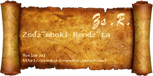 Zsámboki Renáta névjegykártya